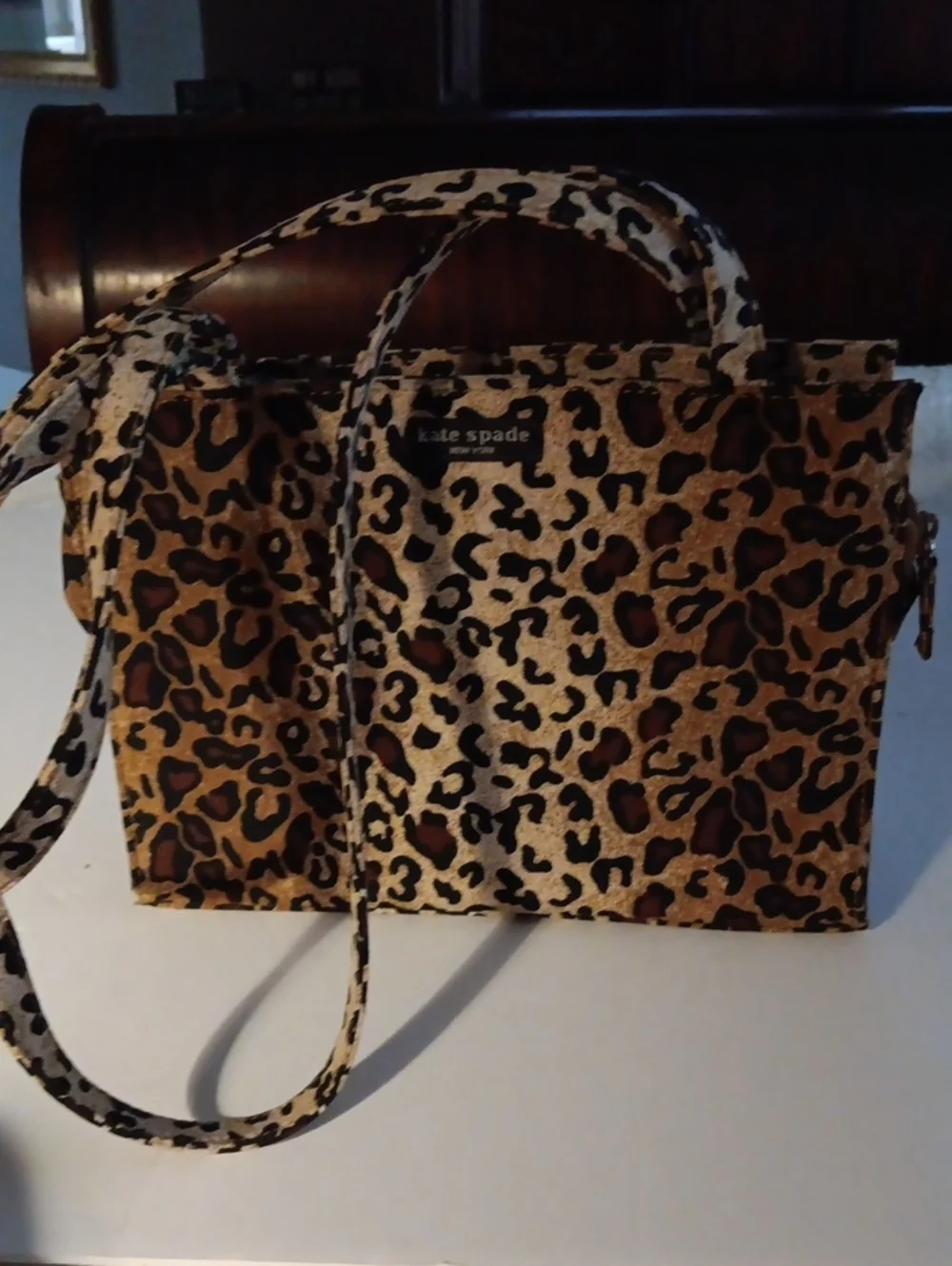 Designer Like Leopard Print Satchel - Brown and Black